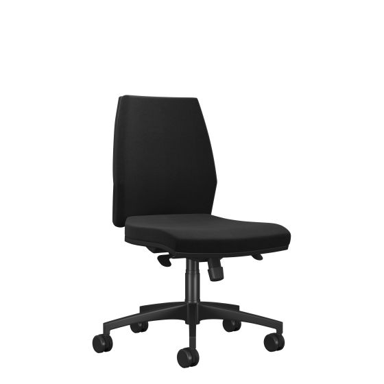 Rome Mid Back Chair - Black Frame Black Fabric