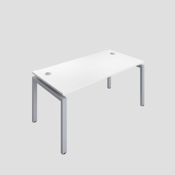 Premium 1 Person Bench 1400 X 800 Cable Port White-Silver 