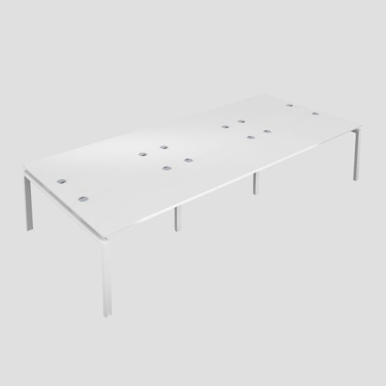 Premium 6 Person Bench 1600 X 800 Cable Port White-White 