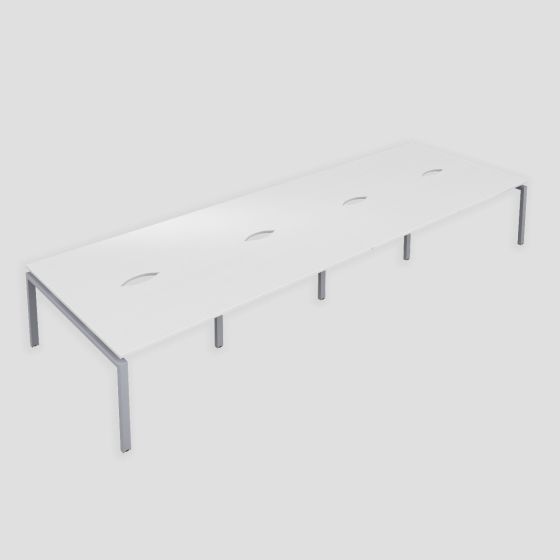 Premium 8 Person Bench 1400 X 800 Cut Out White-Silver 