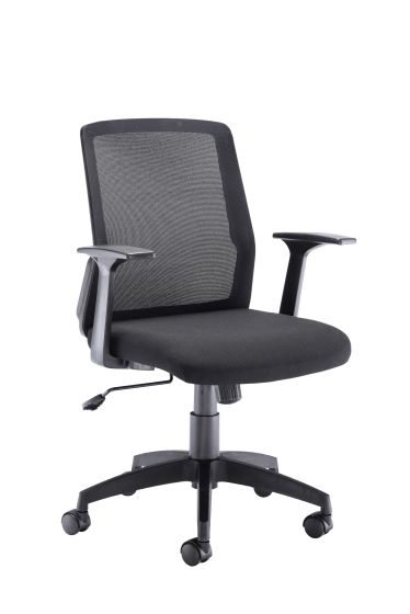 Denali Mid Back Mesh Chair With Headrest Black   
