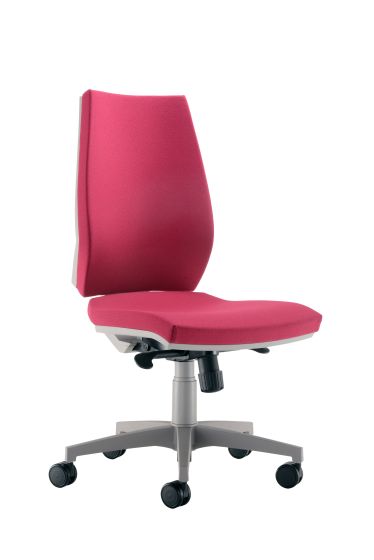 Rome High Back Chair - Grey Frame Red Fabric
