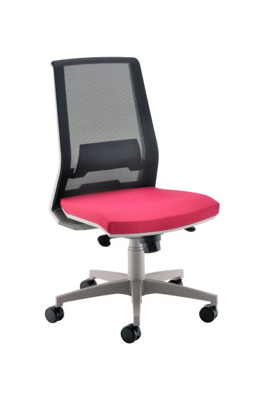Rome Mesh High Back Chair - Grey Frame Red Fabric