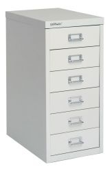 Bisley 6 Drawer Home 29 Series Steel Multidrawer - Goose Grey 