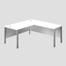 1800X800 Goal Post Right Hand Return Desk White-Silver 