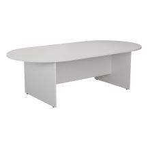 2400mm D-End Meeting Table - White
