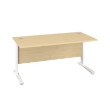 1400X800 Cable Managed Upright Rectangular Desk Maple-White 