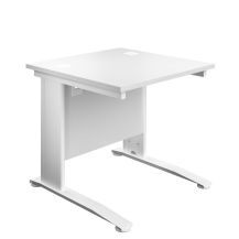 800X800 Cable Managed Upright Rectangular Desk White-White 