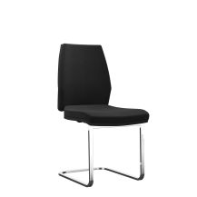 Rome Upholstered Visitor With Chrome Frame Black Plastic Unlimited Fabric