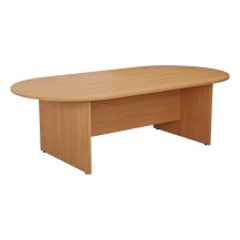 2400mm D-End Meeting Table - Beech