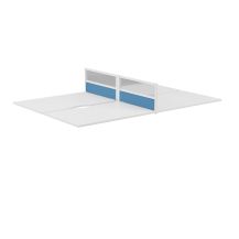 Toolrail Type 3 Half Glazed Return Screen White Frame - 785W X 350H Band 4