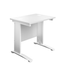 800X600 Cable Managed Upright Rectangular Desk White-White 