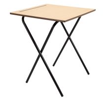 600X600 MDF Edge Folding Exam Desks With Safety Bar-720 High