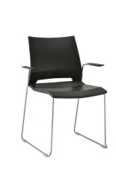 Rome Armchair Black Plastic Chrome Frame  
