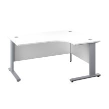 1800X1200 Cable Managed Upright Right Hand Radial Desk White-Silver 