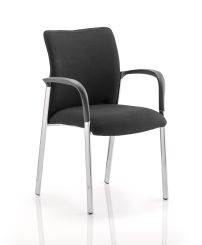 Academy Visitor Chair Black Fabric Back With Arms