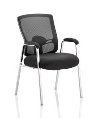 Portland Visitor (Straight Leg) Black Fabric Black Mesh Back With Arms