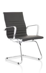 Fenn Black Faux Leather Cantilever Chair