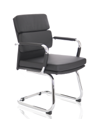 Advocate Visitor Chair Black Soft Bonded Leather With Arms