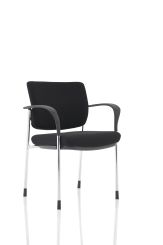 Brunswick Deluxe Black Fabric Back Chrome Frame With Arms