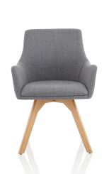 Carmen Grey Fabric Wooden Leg Chair
