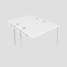 CB 2 Person Extension Bench 1400 X 800 Cable Port White-White 