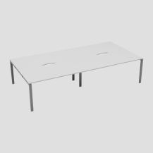 CB 4 Person Bench 1600 X 800 Cut Out White-Silver 