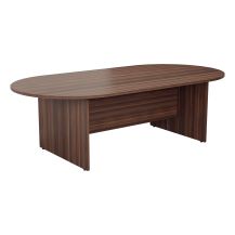 2400mm D-End Meeting Table - Dark Walnut