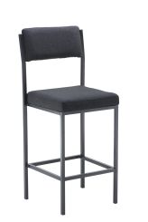 Cube High Stools With Back Rest Charcoal 