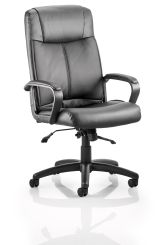 Plaza Executive Chair Black Soft Bonded Leather With Arms