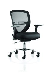 Iris Task Operator Chair Black Fabric With Arms
