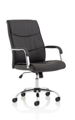 Carter Black Luxury Faux Leather Chair With Arms