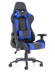 Ascari Racing Blue and Black Soft Bonded Leather Chair