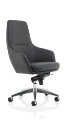 Fenton Medium Back Black PU Leather