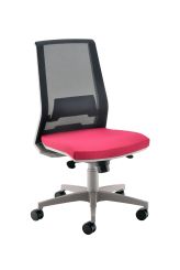 Rome Mesh High Back Chair - Grey Frame Red Fabric