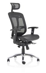 Mirage II Executive Chair Black Mesh With Arms With Headrest