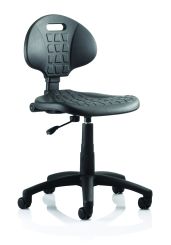 Malaga Task Wipe Clean Operator Chair Black Polyurethane Seat And Back Without Arms