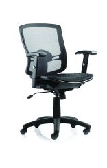 Palma Task Operator Chair Black Mesh Back Black With Arms