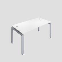 Premium 1 Person Bench 1400 X 800 Cable Port White-Silver 