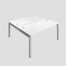 Premium 2 Person Bench 1400 X 800 Cable Port White-Silver 