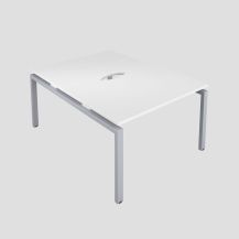 Premium 2 Person Bench 1400 X 800 Cut Out White-Silver 