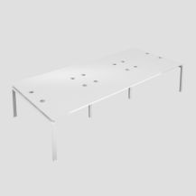 Premium 6 Person Bench 1200 X 800 Cable Port White-White 