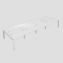 Premium 8 Person Bench 1200 X 800 Cable Port White-White 