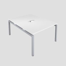 Premium 2 Person Bench 1200 X 800 Cut Out White-Silver 