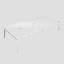 Premium 6 Person Bench 1200 X 800 Cut Out White-Silver 