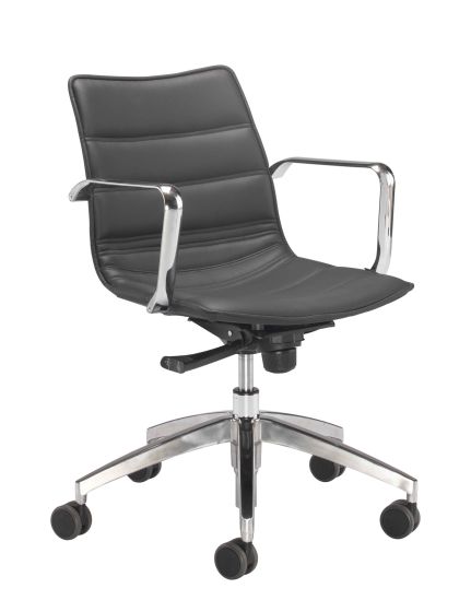 Milan Swivel Chair Black PU 