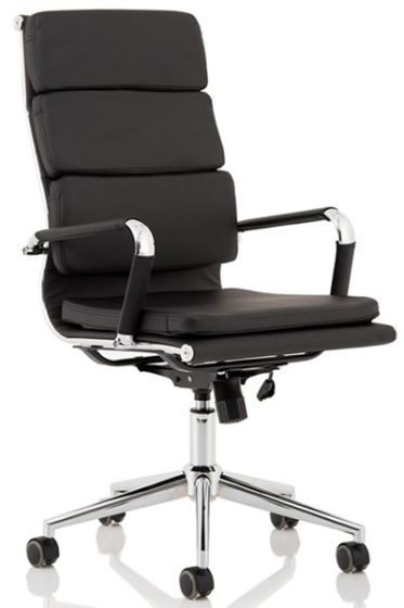 Hawkes Black PU Chrome Frame Executive Chair