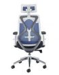 Maldini High Back Blue Mesh Chair Black Upholstered Seat 
