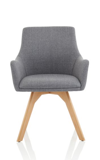 Carmen Grey Fabric Wooden Leg Chair