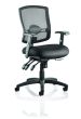 Portland III Task Operator Chair Black Mesh Back With Arms